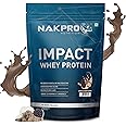 NAKPRO Impact Whey Protein 2kg | Isolate & Concentrate | 24g Protein & 4.9g BCAA | With Digestive Enzymes for better Absorption | NABL Lab Tested 100% Authentic Supplement Powder - Cookies & Cream Flavour