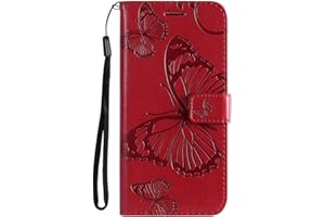 DENDICO Cover per Huawei P30 Lite, Pelle Portafoglio Custodia per Huawei P30 Lite Custodia a Libro con Funzione di appoggio e Porta Carte di Credito - Rosso