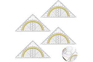 YUGUOLAN 4 Stück Geodreieck Grundschule, Geodreieck Klein, Bruchsicher Und Transparent, GeodreieckAus Kunststoff, Für Schule Und Büro (15 Cm)