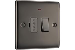 BRITISH GENERAL BG Electrical Switched Fused Connection Unit with a Power Indicator, Black Nickel, 13 Amp