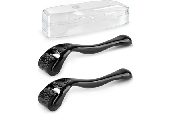 lulir Derma Roller för hårväxt, 2-pack titan mikronålrullar | Titan mikroneedle Derma rullar för hår, skägg och hudvård med 0