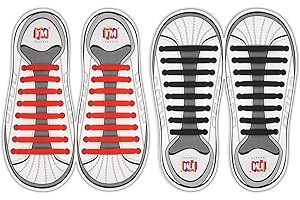 INMAKER Schnürsenkel Ohne Binden für Kinder und Erwachsene, 2 Packungen, Elastische Schnürsenkel für Turnschuhe,Silikon Flache Schnürsenkel für Trainer