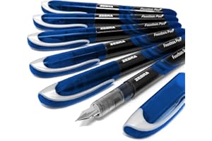 ZEBRA PEN Cebra Fuente - Desechables Pluma Estilográfica - Tinta Azul - Paquete de 6