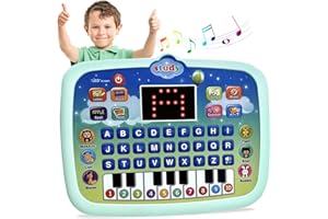 XUEXUE Kid Tablet Toddler Learning Pad Learning Toys with Screen -Educational Toys Fun Gifts -Music/Piano/ABC/Numbers/Words/Spell/Animals - for Boys&Girls 3-5 (Blue)