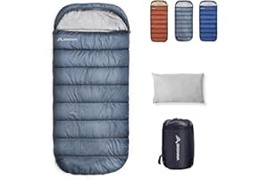 BISINNA Sacco a Pelo XXL per Adulti Grandi e Alti, 3-4 Stagioni Taglie Forti Sacco a Pelo Leggero e Impermeabile Caldo e Comodo Ottimo per Campeggio Escursionismo Escursionismo