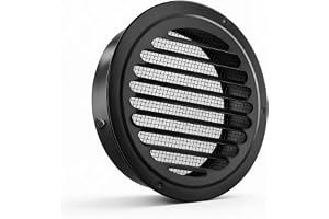 Runt ventilationsgaller i rostfritt stål, yttre väggkanal ventilationsverktyg, svart nätskydd för inomhus utomhus luftcirkula