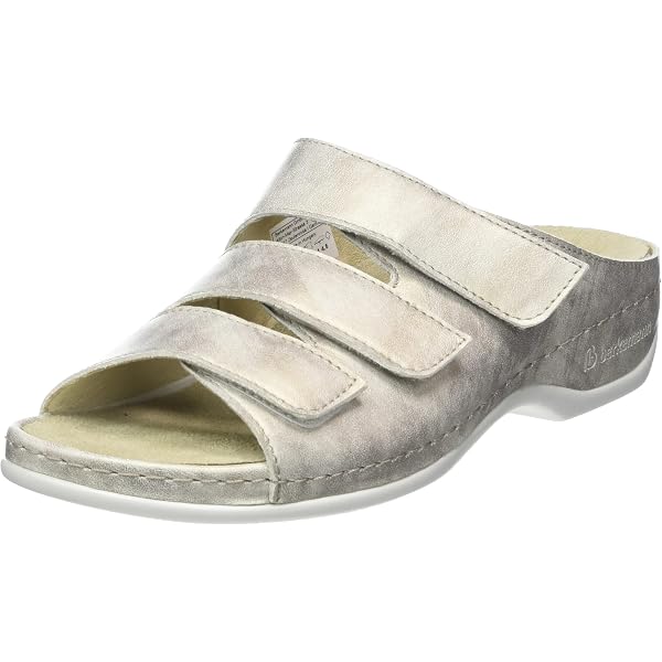Berkemann Chaussons Femme Janna – Cuir Véritable, Velcro Double, Semelle Amovible Lavable, Confort Ortopédique