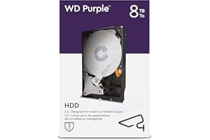 WESTERN DIGITAL WD Purple 8TB Surveillance 3.5" Internal Hard Drive - AllFrame AI - 360TB/yr, 256MB Cache 7200 RPM Class