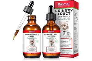 AUOIUOY Katzen Harnwegsinfektion Behandlung Tropfen,Ka-tzen UTI Heiltropfen mit Cranberry Extrakt Unterstützt Blase,Nierenstein,Prävention von Inkontinenz bei Harnversorgung Gesundheit für Katzen (2 Flaschen)