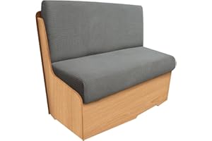 SYLC 2 Stücke Wohnmobil Esstischkissenbezüge Jacquard Ersatzbezüge Für Wohnwagen Bezug Für RV Esstischsitzbezüge Anhänger Überzügen Sofakissen (Med Grey,Set of 1)