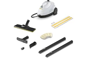Karcher SC 2 EasyFix Steam Cleaner, Steam Pressure: 3.2 Bar, Heating Time: 6.5 Min., Power: 1,500 W, Surface Power: 75 m², Tank: 1 L, with EasyFix Floor Cleaning Kit, Nozzles and Microfibre Cover,