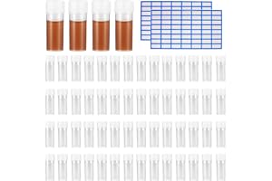 60 Provrör 5 ml, Transparenta Reagensrör med Skruvlock, Plast Reagensrör, Plast Provflaskor, Plaströr med Lock, Laboratoriepr