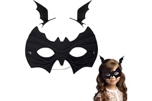 DaengGeGe Halloween Fledermaus Maske und Fledermaus Haarspangen, Schwarze Augenmaske mit Fledermausflügel Haarspangen, Perfekt für Maskerade, Karneval, Cosplay und Party