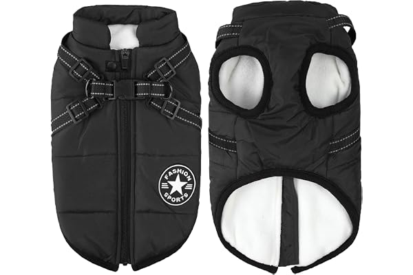 Aiboria Manteau d'hiver pour Chien Coupe-Vent Imperméable 2 en 1 Chiot Petit Gilet avec Harnais Veste Chaud Rembourré pour Chien Manteaux Imperméables pour Chiens Vêtements d'hiver pour Chiens