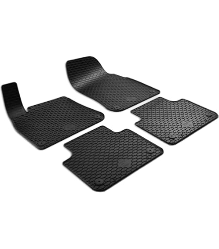 Element 3D Gummimatten Set Passend Für VW Touareg | Mk2 II | 2010-2018 | 100% Passgenaue Auto Fußmatten, Robuste Universal Fußmatte Auto, Gummimatten Auto, Auto Fussmatten Gummi
