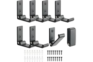 Mooche 8 Stück 5cm Faltbare Kleiderhaken Schwarz, 304 Edelstahl Wandhaken zum Aufhängen mit Geboht, Wandmontage, Haken für Akustikpaneele, Schlafzimmer, Wohnzimmer