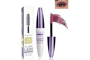 LESTPOLA Burgundy 5D Telescopic Lift Mascara for Eyelashes, Waterproof Long Lasting Colored Mascara, Grün Wimperntusche Wasserfest, Wasserdichte Mascara, Langlebig, Wischfest, Voluminös und Charmant