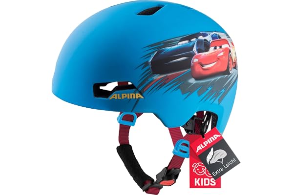 ALPINA Hackney – lätt, okrossbar och optimal luftkonditionerad cykelhjälm för barn, med eftermonterad LED för god sikt