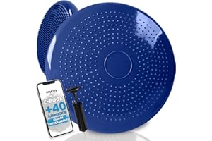 unycos - Cojín de Equilibrio【34 cm】con Bombín, Disco Propioceptivo, Antideslizante y Terapéutico que Resiste 150 kg, Soporte Lumbar para Yoga, Pilates, Fitness y Rehabilitación (Basic)