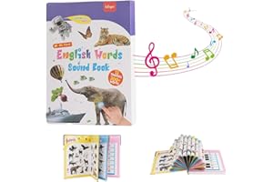 RUNPEAK Englisches Lernspiel Für Kinder - Words Learning Alphabet Sound Book with 300+ Words & 13 Themes, Educational Learning Toys for Language Development, Toddler Educational Gift, Spielzeug Geschenk