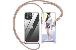 Dniodio Transparente Funda con Cuerda para iPhone 15 Pro Max, Anti-Choque Anti-arañazos Carcasa Silicona Case con Correa Colgante Colgante movil Ajustable Collar Case 1.6M(6.7")