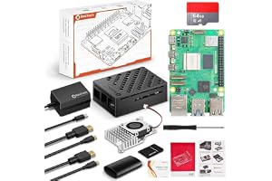 RasTech Raspberry Pi 5 Kit 16GB, 64GB Edition with Active Cooler, USB-C GaN 27W 5.1V5A Power Supply, 16GB Pi5 Board, 64GB Card Readers Kit, Case for Pi 5
