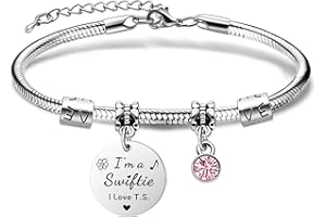 COEROW Taylor Merch Fans Gift Key Ring/Bracelets for Fans Crystal Women Girls I’m a S**ftie I Love T.S.Souvenir Present Key Chain Bracelets