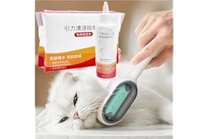 DEPPLOO Szczotka dla kota z wodą, mokra szczotka dla kota, szczotka do czyszczenia 4 w 1, szczotka dla kota z wilgotnymi chusteczkami, lepka szczotka 2.0 dla kotów, szczotka do kapusty (200 ml esencja