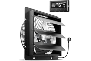 HG Power 300 mm Abluftventilator mit Temperatur und Feuchtigkeitsregler Intelligent Industrie Wandventilator 1650m³/h EC-Motor Wandlüfter für keller Garage küche Gewächshaus