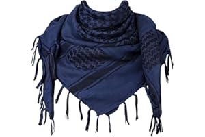 SHOPUKASA Cotton Shemagh Tactical Military Scarf Palestine Scarf Keffiyeh Head Neck Wrap for Men & Women + Paper Bag