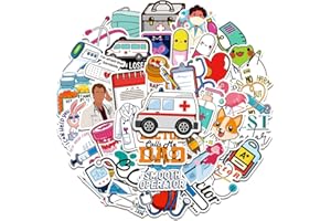 RGBEE Sticker Set 50 Stücke, Wasserfeste Doktor Sticker Medizinische Ausrüstung Aufkleber für Laptop MacBook Koffer Helm Motorrad Skateboard Auto Fahrrad