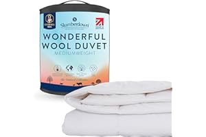 Slumberdown British Wool King Size Duvet 7-9 Tog All Year-Round Quilt for Summer, Autumn & Winter | 100% British Wool, Naturally Regulates Temperature, Hypoallergenic & UK Made (225 x 220cm)