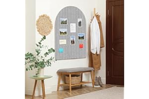 Topzora 60 x 90cm Große Pinnwand Filz Selbstklebend mit 50 Pinnnadeln, 6 Stück 30x30cm Vision Board,Bogen Filz Pinnwand für Wände in der Schule, zu Hause, im Büro（Grau）