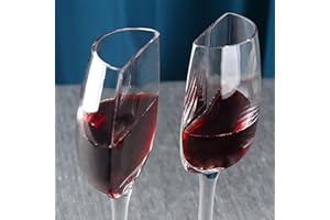 Shitafe 2 Pezzi Mezzo Bicchiere da Vino Rosso, Bicchiere da Vino Unico, Mezzo Bicchiere di Vino Creativo, Bicchiere da Vino Tagliati a metà, Half Wine Glass, Ideale per Gli Amanti del Vino 140ML