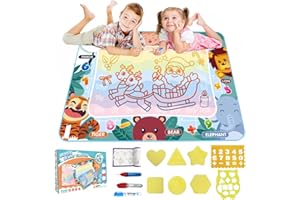 Zenovate Tappeto Magico Bambini, Doodle Tappeto Magico, Tappetino Doodle da Disegno ad Acqua Con Accessori, Giochi Bambini Bambina 2 3 Anni, Giochi Educativi Regalo Bambina Bambino 2 3 4 Anni, 98*78cm