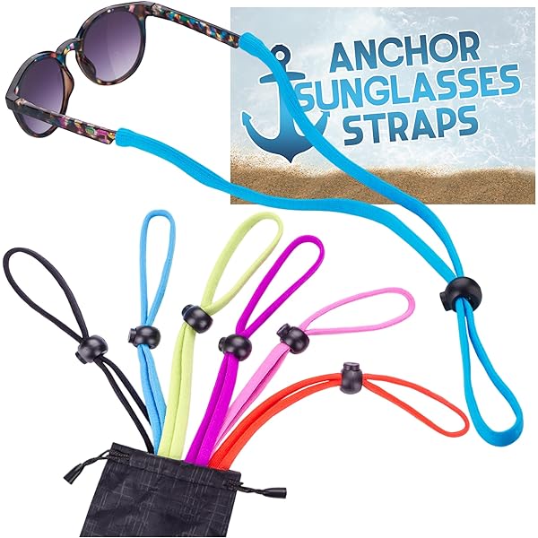 Cheeroyal 9-Pack Glasses Straps - Adjustable Non-Slip Eyewear Retainers For Sports & Reading