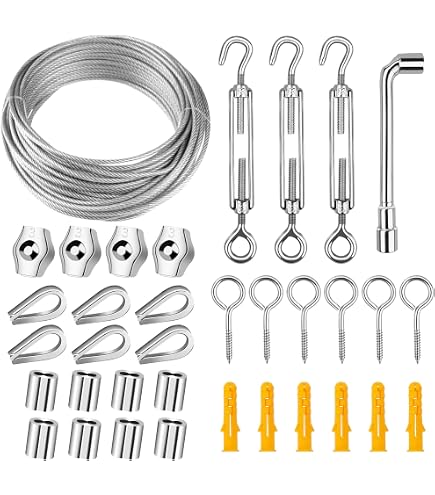 SHBAOCH Edelstahl Drahtseil Set 20m 2mm - Mit Spann Produktbild-Vorschau 5