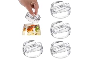 Aarcyye Fermentation en Verre pour la Fermentation, Poids en Verre pour Fermentation avec Large Ouverture, Lot de 4 Poids, Poids de Fermentation Diameter 7 cm, Poids en Verre de Décapage avec Poignée