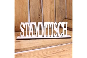 DEKO-LANDO Deko Tischaufsteller STAMMTISCH Schriftzug Aufsteller - ca. 18 x 6 cm | Dekolando Home Accessoires