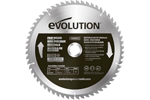 Evolution Power Tools - lama per legno pregiato da 255 mm, lama per sega a taglio incrociato per tagli migliori su legno duro e tenero, lamiere, per circolari, disco sega