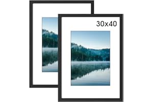 COMPOLICY 2Stück 30x40cm Bilderrahmen Schwarz Bilderrahmen Holz rahmen 30x40 Standing and Wall-mounting Capabilities Posterrahmen Für Fotos,Bilder,Poster 3040 picture frame