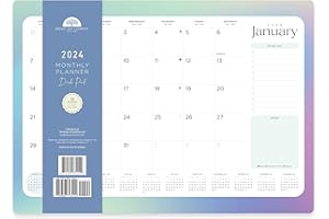 BRIGHT DAY CALENDARS 2024 Academic Holographic Desk Pad Office Calendar by Bright Day, 16 Month 15.5 x 11 Inch, July 2023-December 2024 Cute Colorful Planner