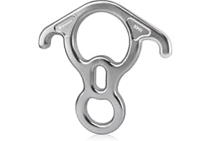 NewDoar Equipo de Escalada para Equipo de Descenso, Placa de Aparejo de 50 kN, Figura de Rescate 8 Descendiente con Gran Oreja Doblada para Escalada Dispositivo de Rapel