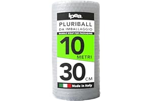 IPEA Pluriball per Imballaggio e Spedizioni – Rotolo da 10 Metri x 30 cm – Made in Italy – Bolle Aria per Protezione, Imbottitura, Confezionamento di Oggetti nel Trasporto – Antistrappo Antiurto