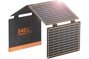FlexSolar 40W Faltbares Solarpanel, Tragbares Solarladegerät mit USB-A (QC3.0) & USB-C (PD3.0), 13.9V 2.9A, IP67 Wasserdicht, PET, Hohe Effizienz, Für Camping & Outdoor