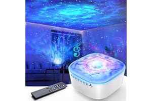 Bozhihong Galaxy Projector, Star Projector Night Light with Remote Control/Timer Function/Built-in Music, LED Projector Light with 8 Lighting Modes for Kids Adults Bedroom/Party/Gift (White)
