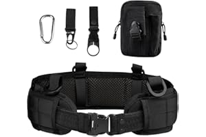 YRHROL Taktisches Kampfgürtel-Set, schmaler Airsoft-Molle-Gürtel mit Metallschnalle für Schießen, Jagd, Kriegsgürtel, Spielgürtel und Taschen, sichere Lebensverteidigungsgürtel, Molle-Tasche im Lieferumfang