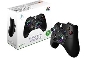 MSI FORCE PRO WIRELESS PC Gamepad Controller - 2.4 GHz, Bluetooth, USB Type-C to A - Wired/Wireless, 1000mAh Li-ion Battery (48h), Hall Effect Triggers, Quad Vibration Motors, RGB