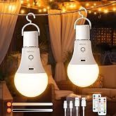 Lot de 2 ampoules rechargeables E27 avec télécommande et Lot de 2 ampoules rechargeables E27 avec télécommande et