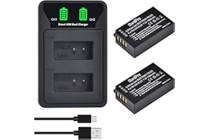 DuraPro 2Pcs 1200mAh EN-EL20 en EL20 Battery Batterie + LCD USB Charger for Nikon EN-EL20a,Nikon 1 J1,1 J2,1 J3,1 S1,1 V3,Coolpix A,P1000, 1 AW1 Cameras